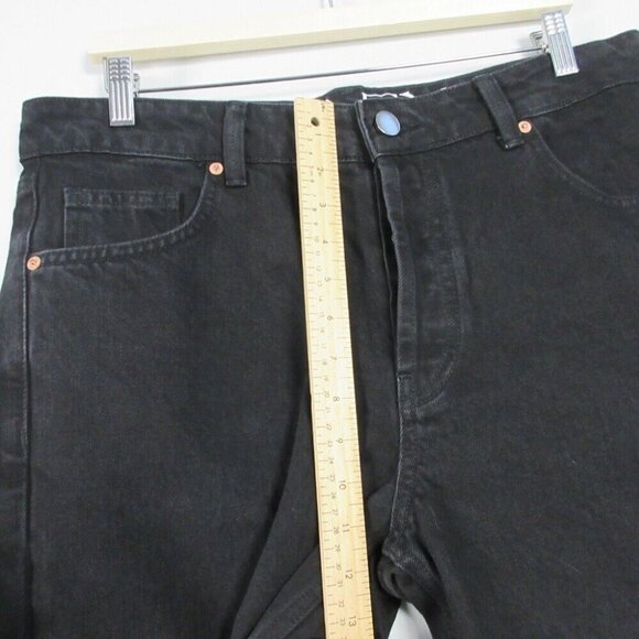Raey Raw Hem Straight Leg Jeans Women's 30 Black Denim Button Fly Organic 760 - Picture 5 of 12
